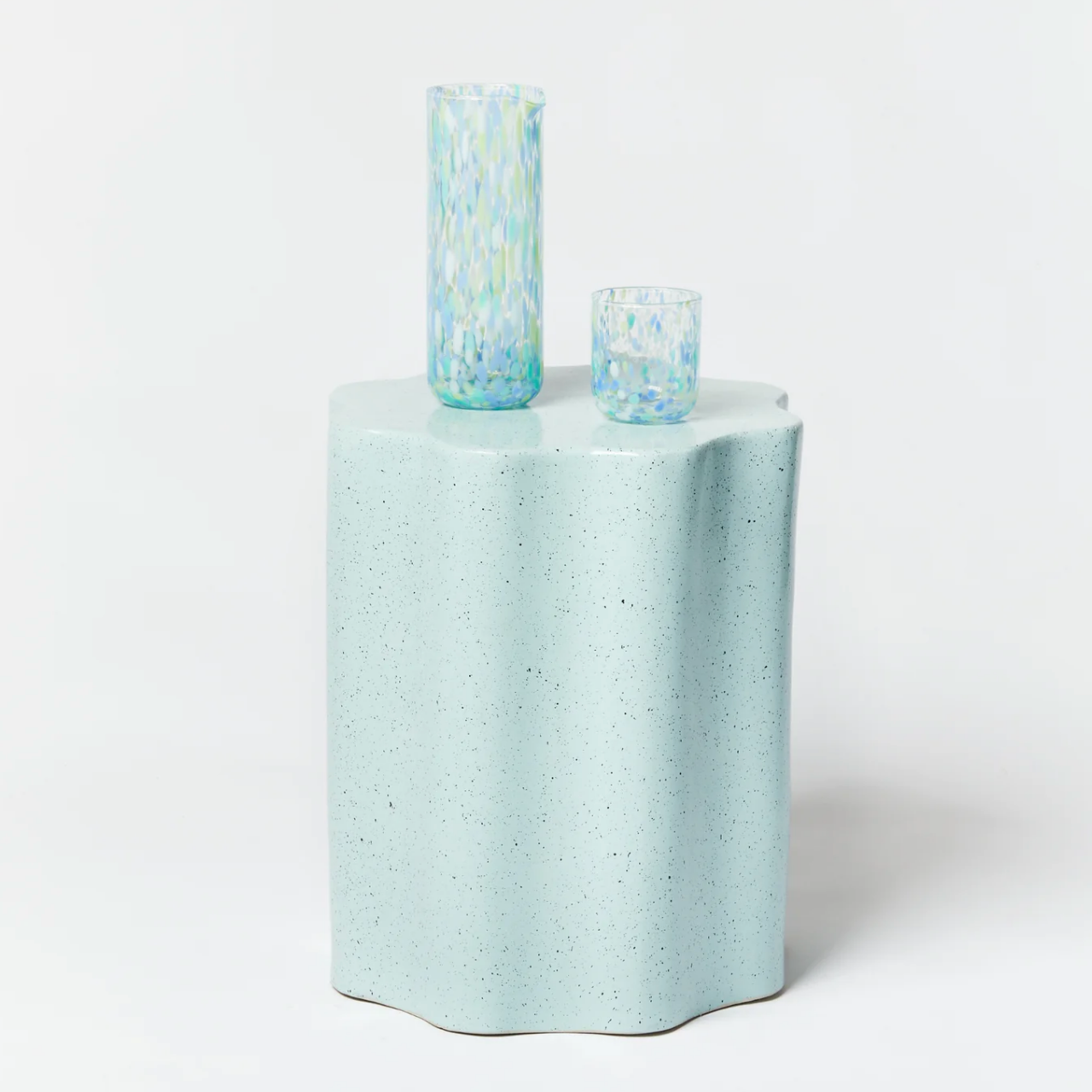 BONNIE AND NEIL WAVE SIDE TABLE: SPECKLE SOFT BLUE