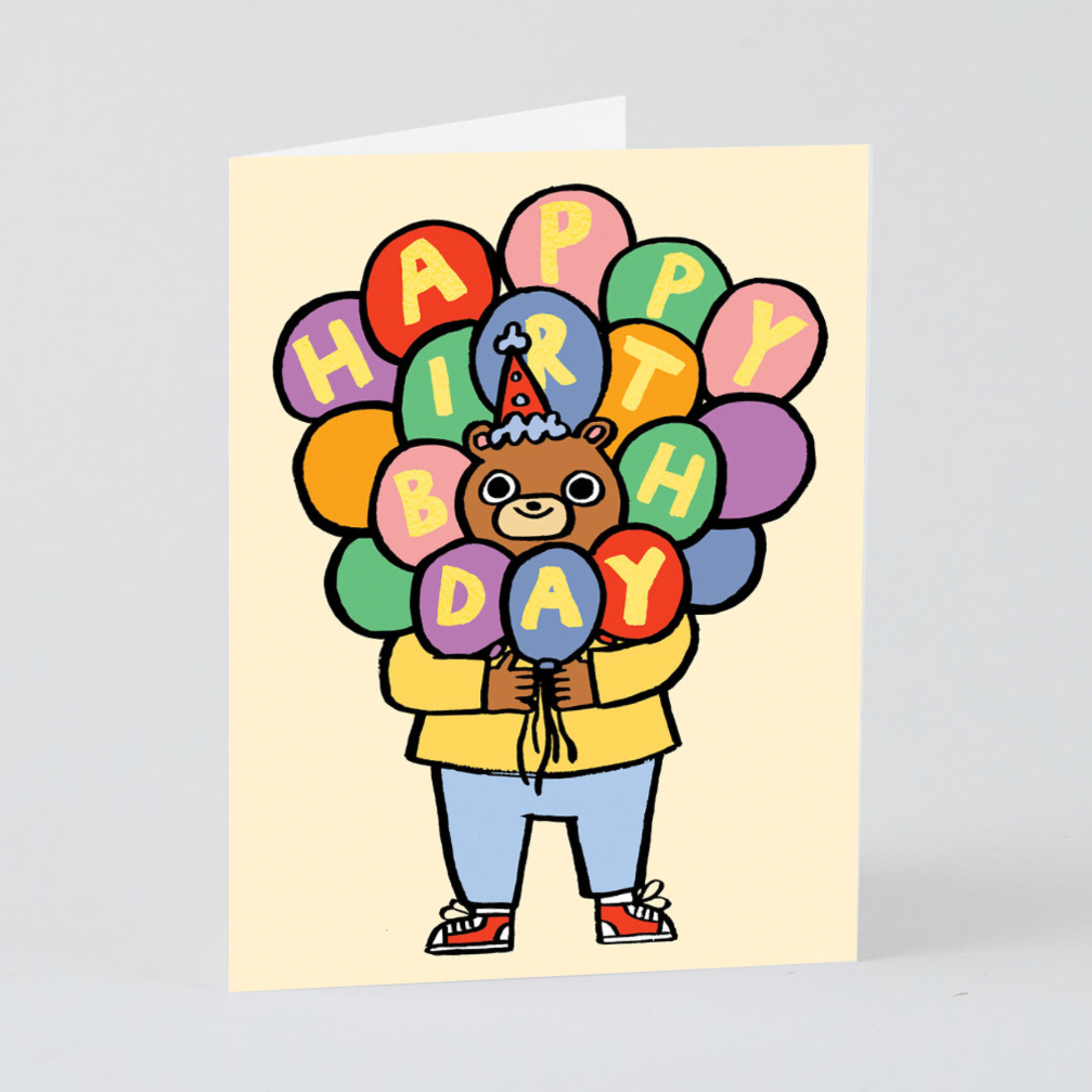 WRAP HAPPY BIRTHDAY BEAR & BALLOONS CARD
