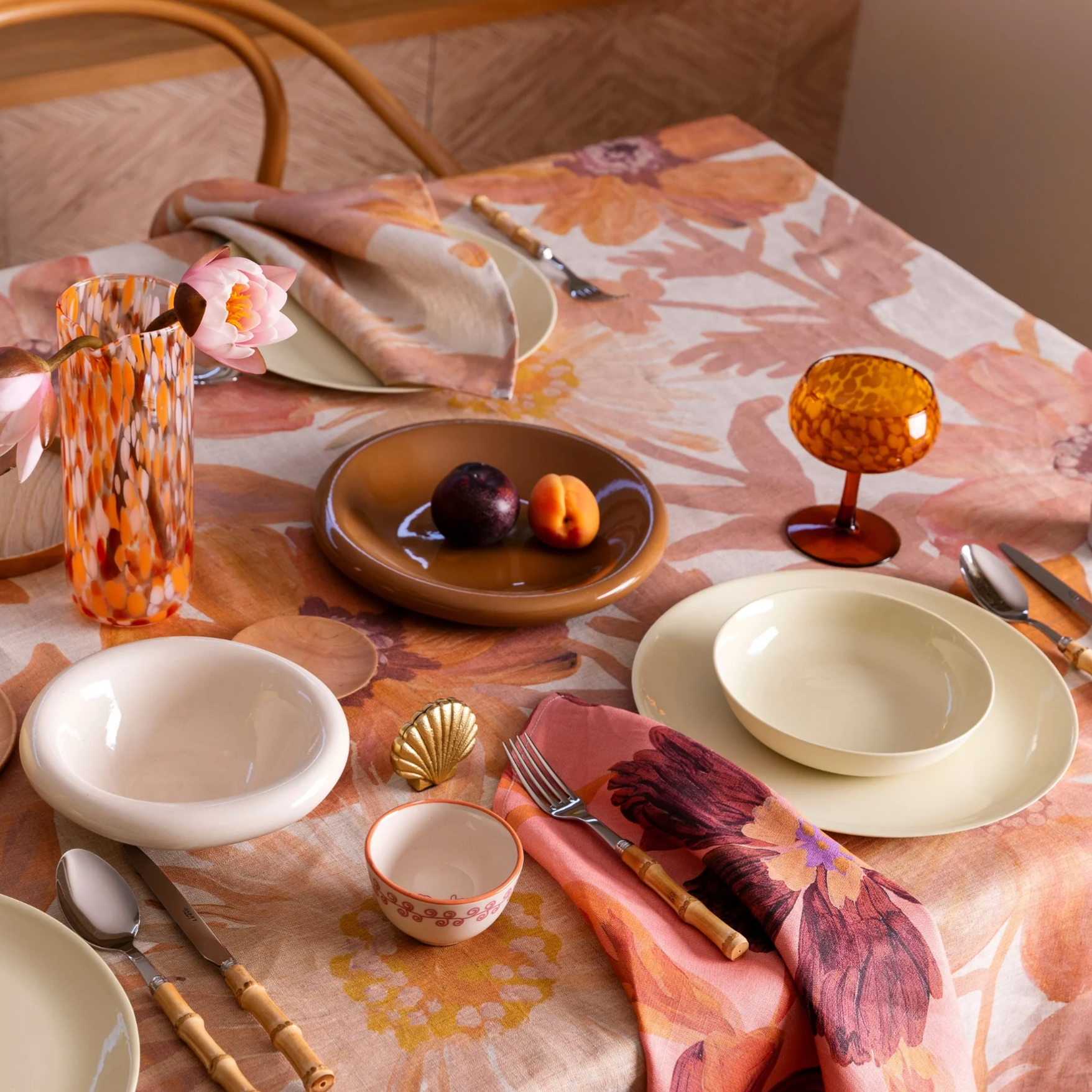 BONNIE AND NEIL TABLECLOTH: CORNFLOWER PINK