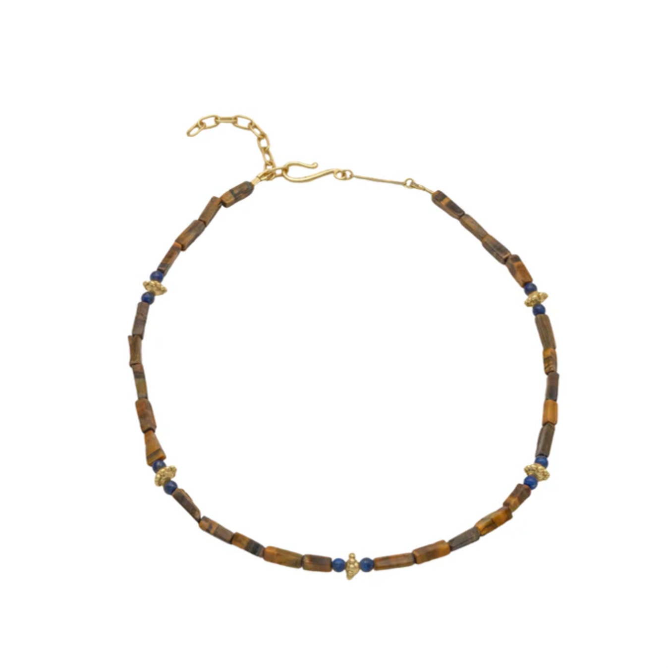 CLEOPATRA'S BLING LISS NECKLACE IN TIGER'S EYE AND LAPIS LAZULI