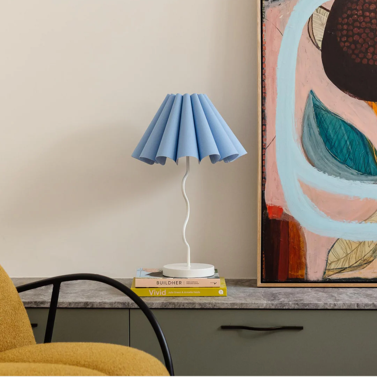 PAOLA & JOY CORA TABLE LAMP: TRANQUIL BLUE/ WHITE