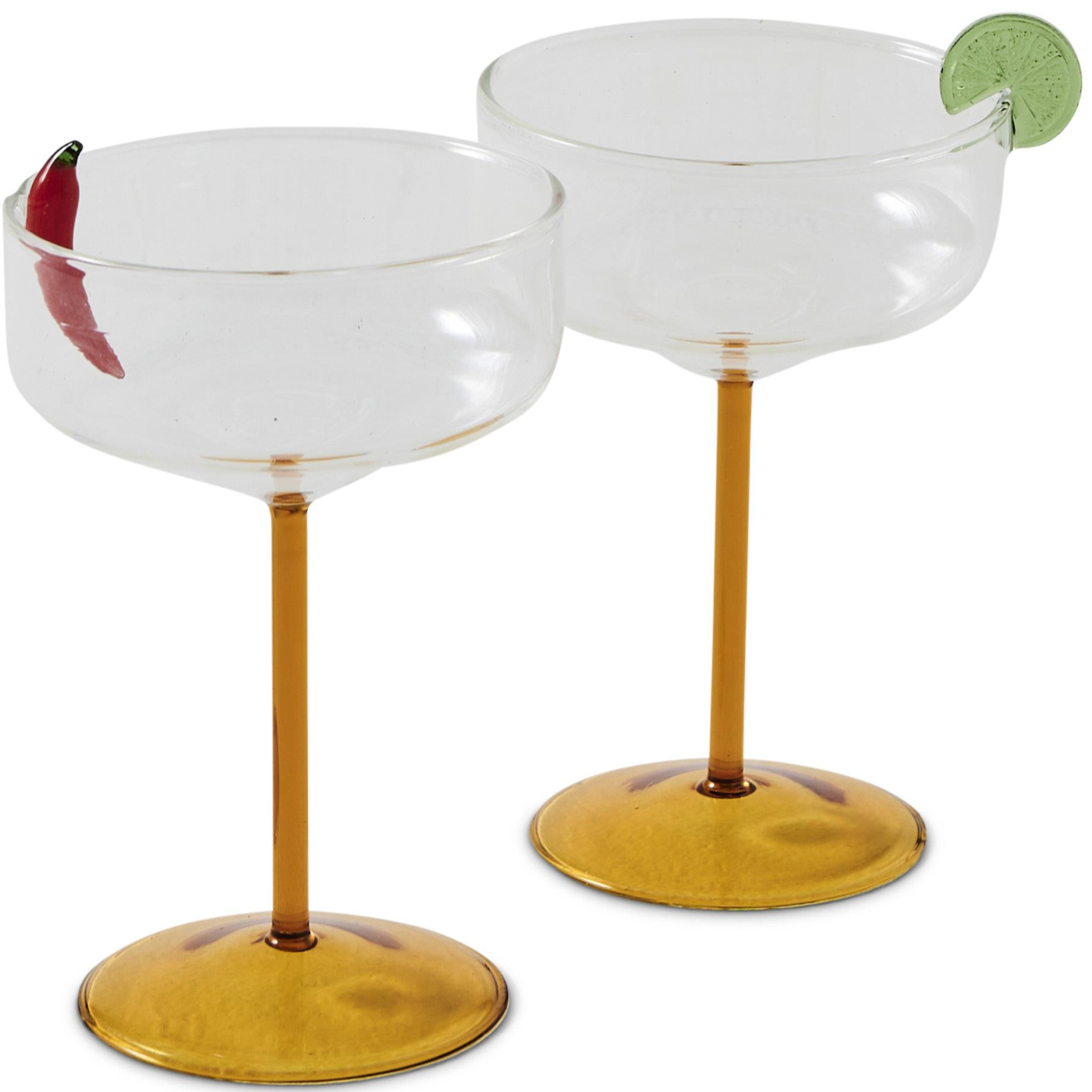 KIP & CO AMIGO MARGARITA GLASS 2PC