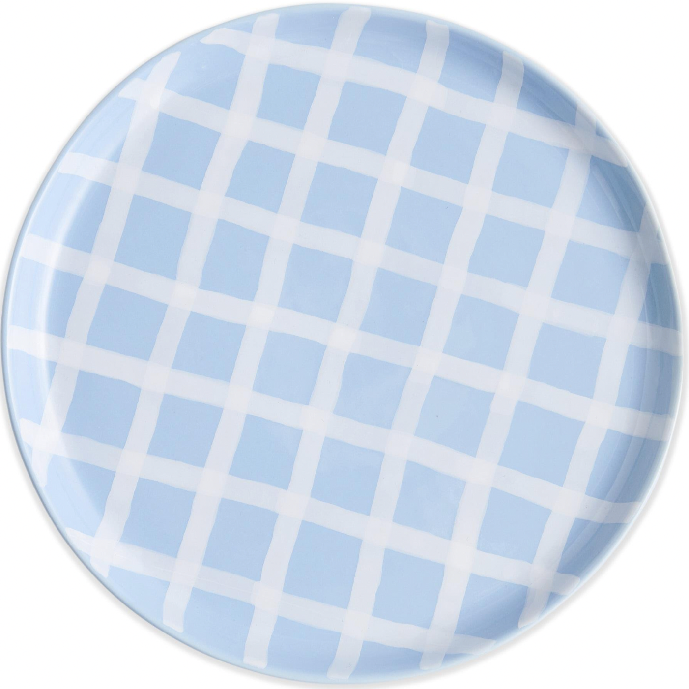 KIP & CO BLUE BIRD TARTAN PLATE 2PC