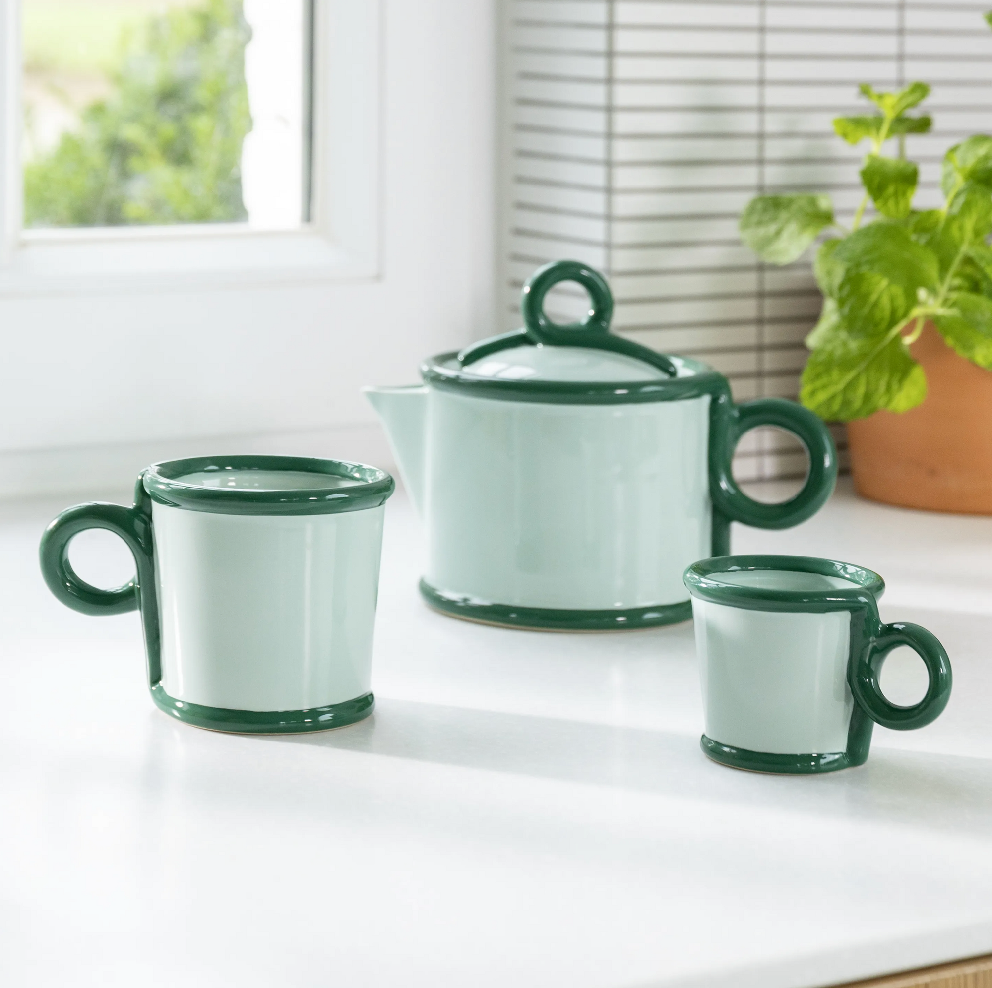 KLEVERING LOOP MUG 2PC SET: GREEN / LRG