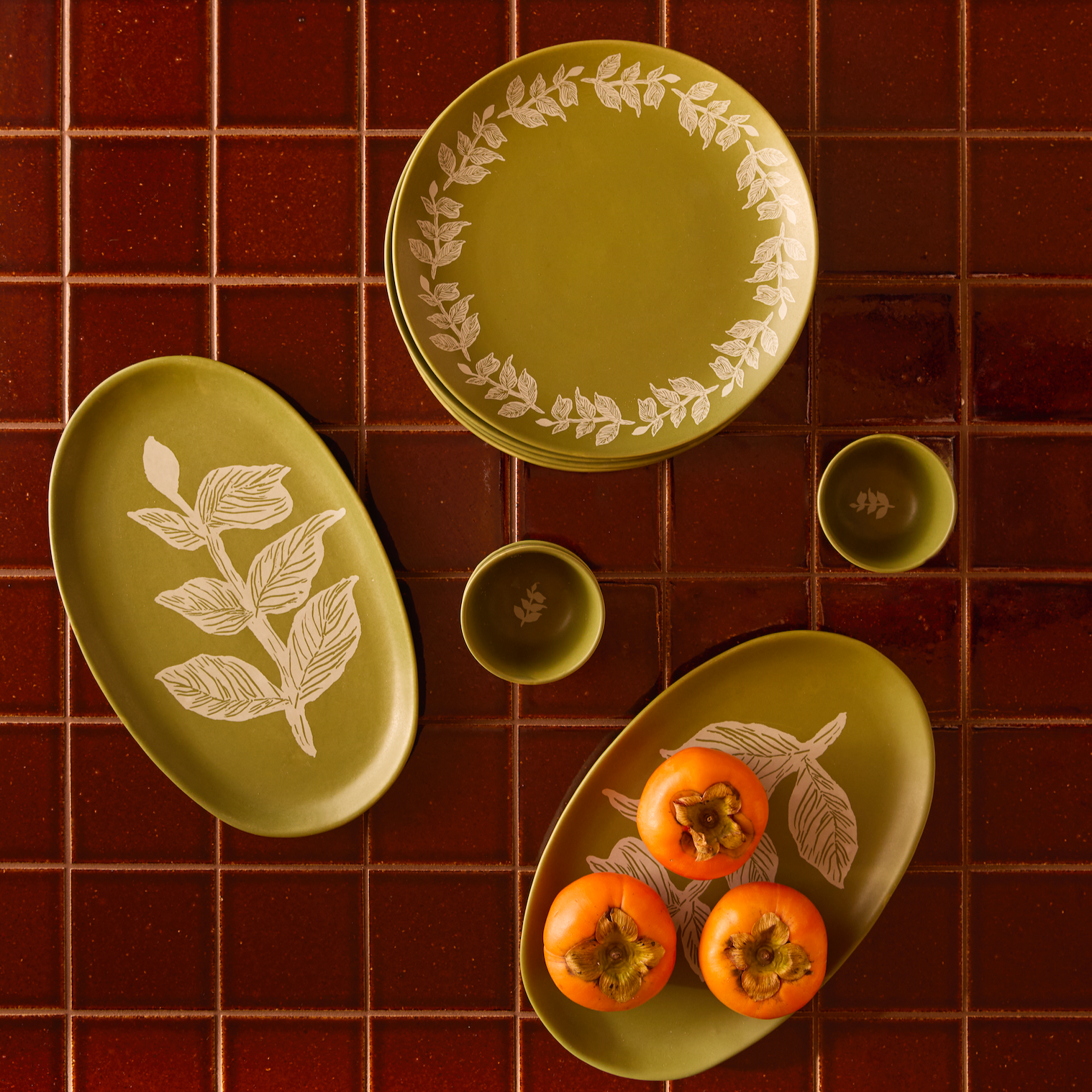 BONNIE AND NEIL VINES GREEN OVAL PLATE