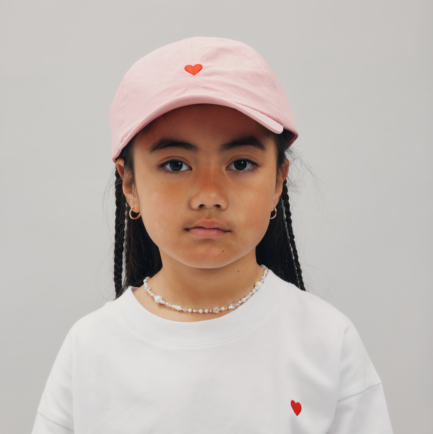 SONNIE NYLON HEART CAP: SHELL PINK