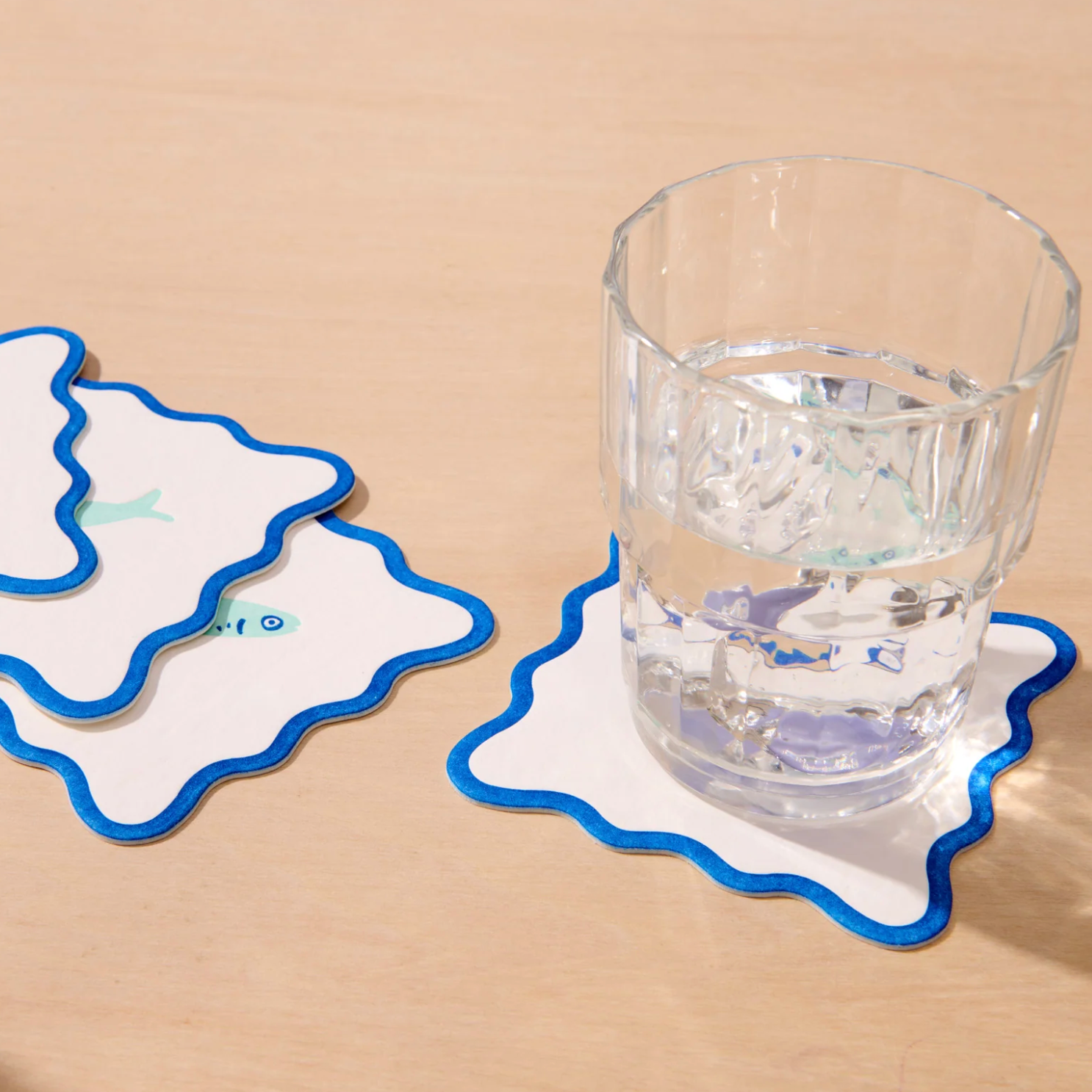 AND HERE WE ARE CRUDITE VELLUM COASTERS 4PC: SARDINE