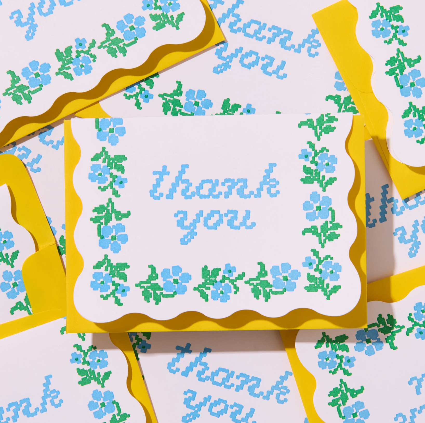 AND HERE WE ARE COQUETTE SCALLOP THANK YOU CARD 10PC