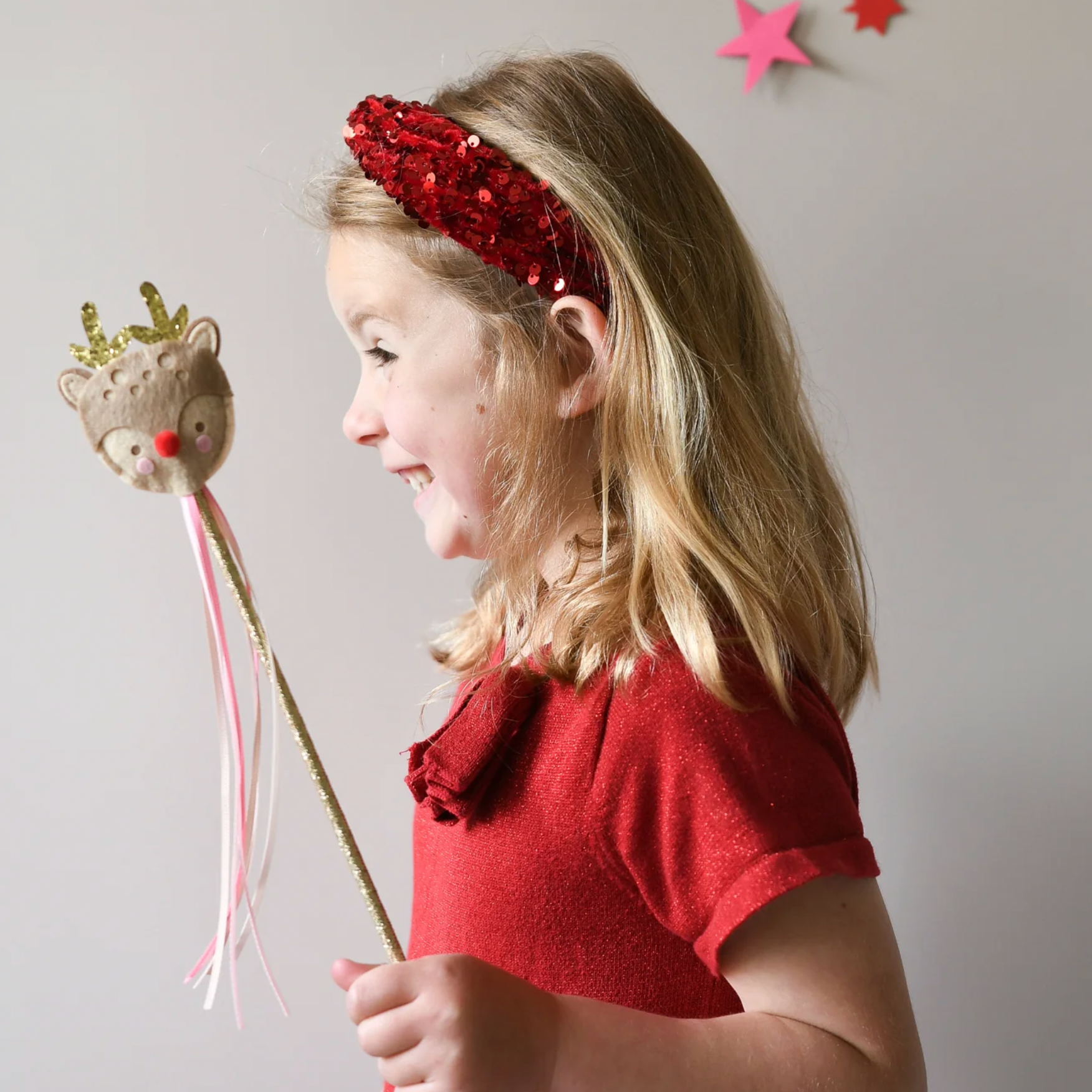 ROCKAHULA KIDS SEQUIN VELVET HEADBAND: RED