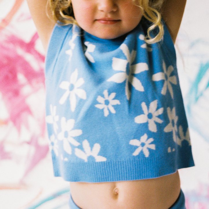 GROWN ORGANIC WILD FLOWER KNIT VEST