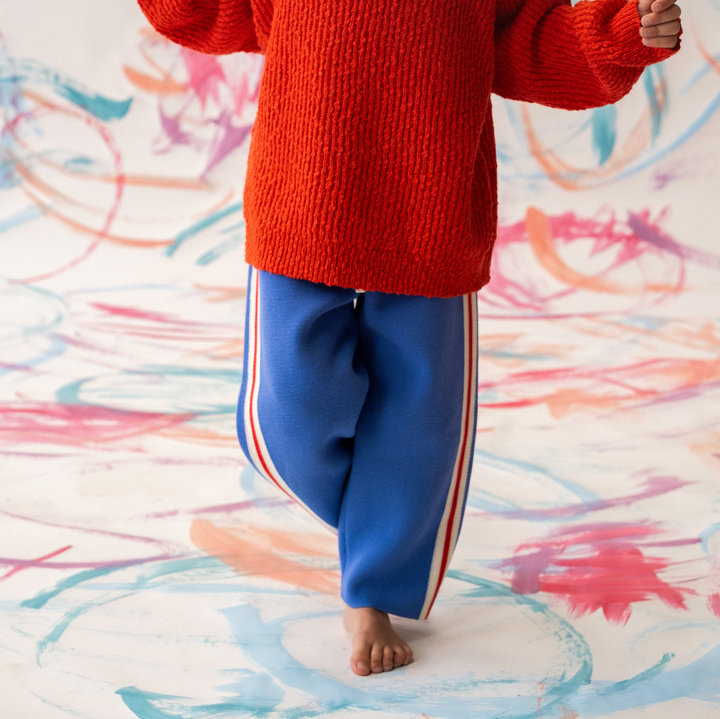 GROWN ORGANIC TAPE MILANO KNIT PANT: COBALT