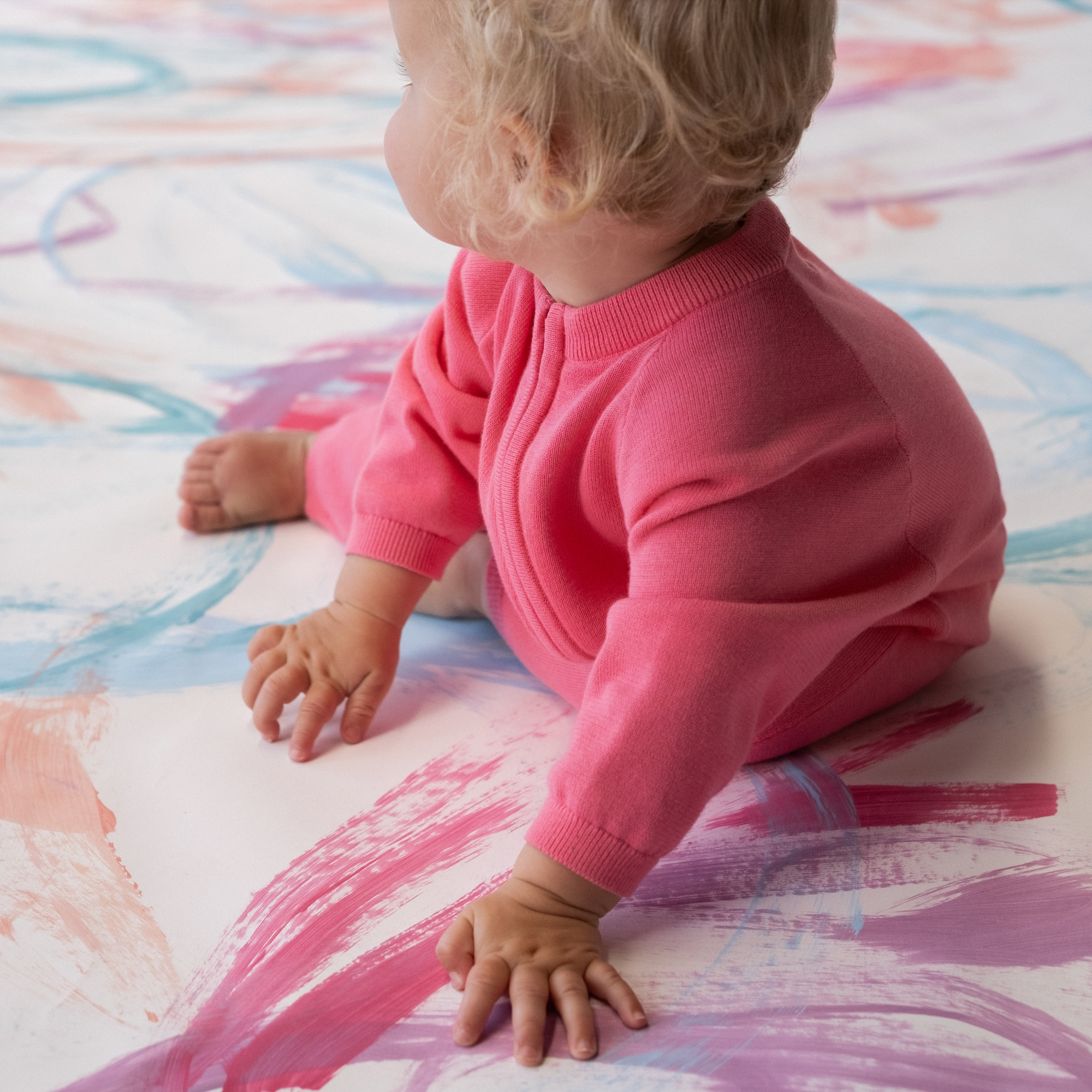 GROWN ORGANIC KNIT ZIPPER STARSUIT: BRIGHT SORBET