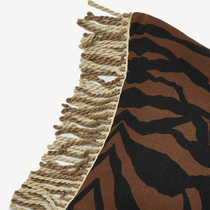BONNIE AND NEIL BOLD ZEBRA CHOCOLATE CUSHION: 60X40CM