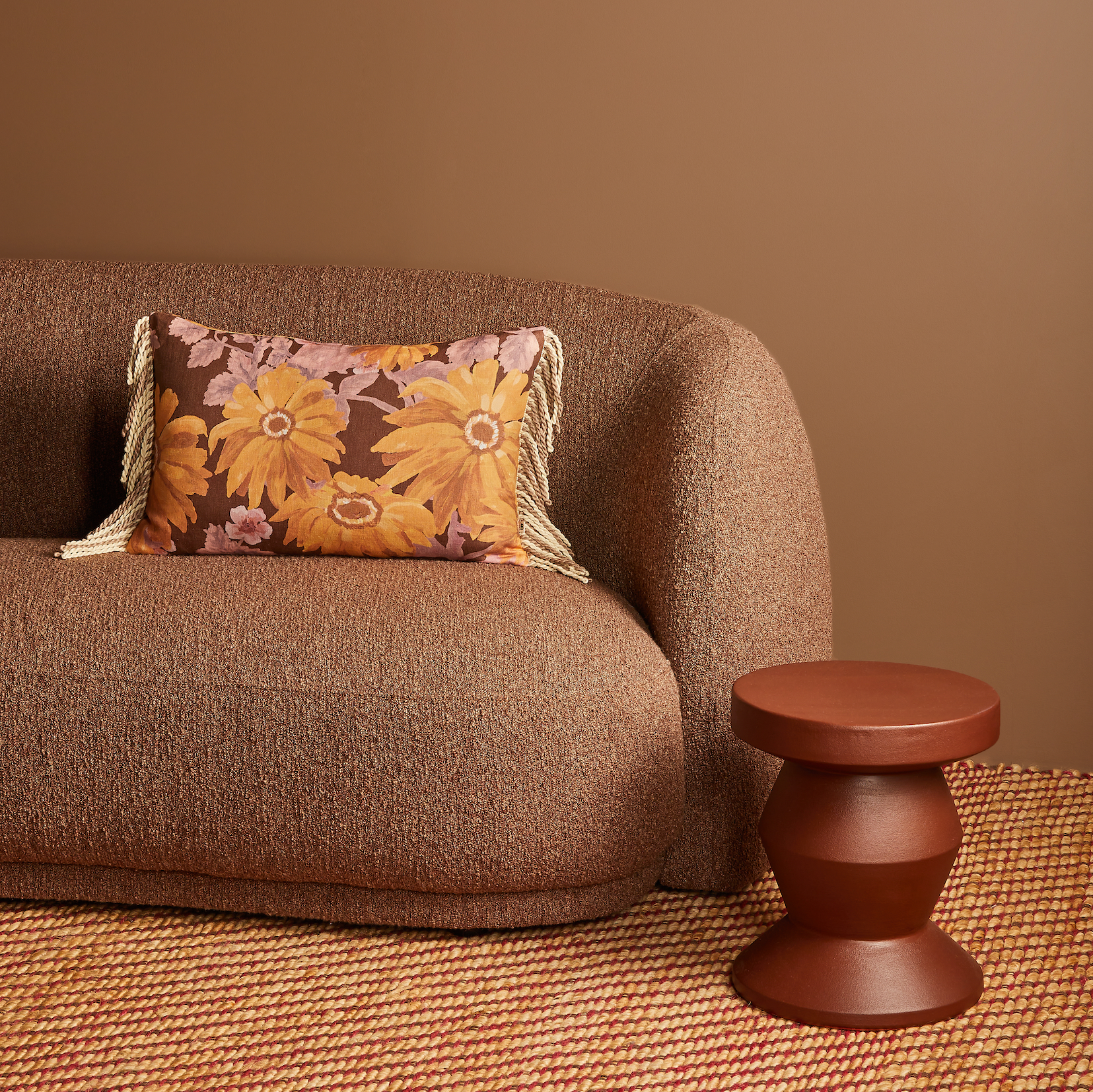 BONNIE AND NEIL MARIGOLD CUSHION: AMBER/ 60X40CM