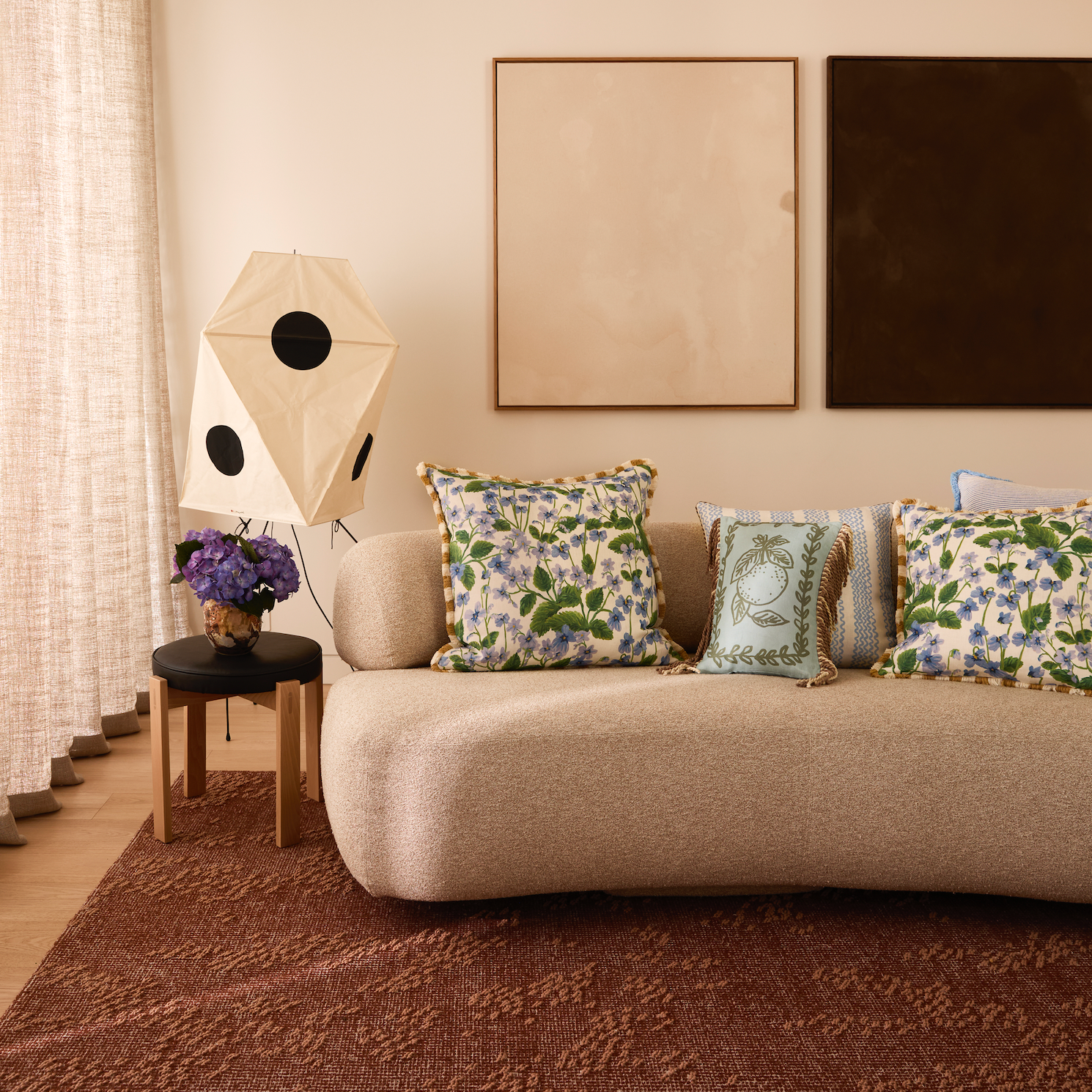 BONNIE AND NEIL PETRA CUSHION: BLUE/ 40X30CM