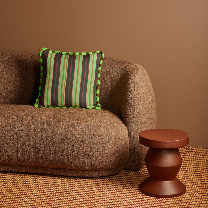 BONNIE AND NEIL SUITING STRIPE CUSHION: EMERALD/50CM