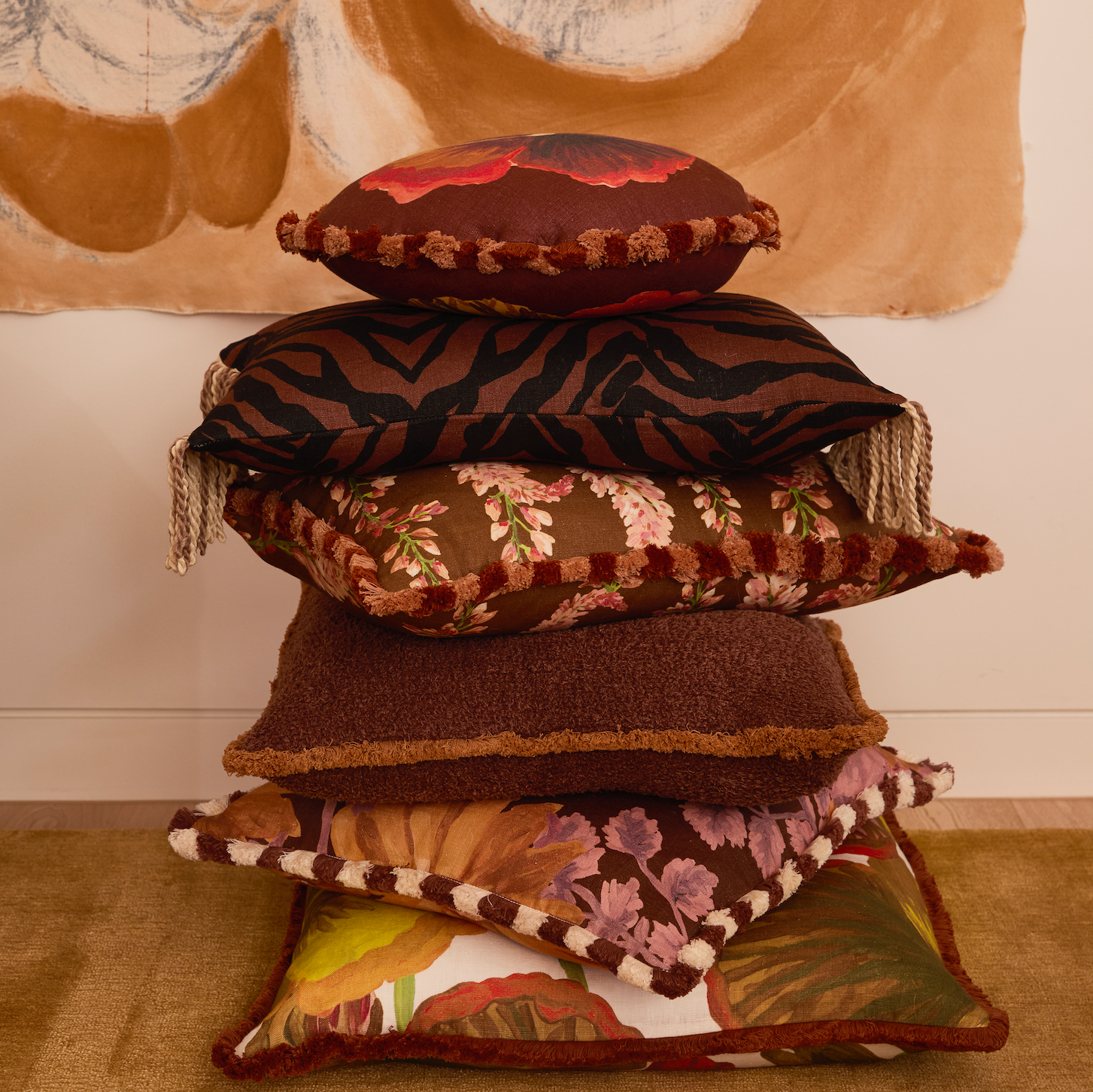 BONNIE AND NEIL ZEBRA CHOCOLATE CUSHION: 60CM