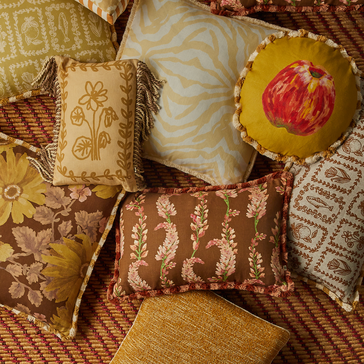 BONNIE AND NEIL PENNY BROWN CUSHION: 60X40CM
