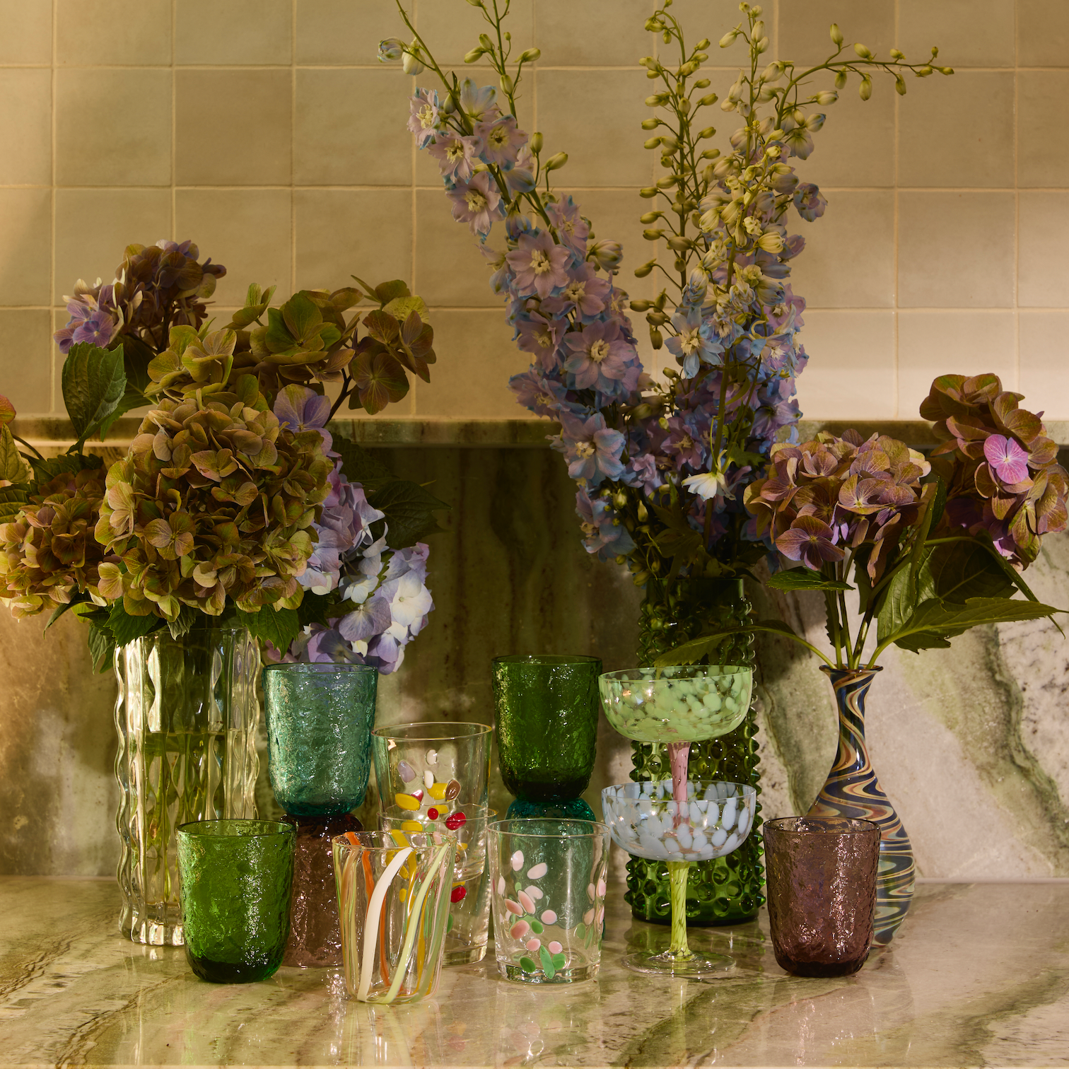 BONNIE AND NEIL GEM TUMBLERS 4PC: GREEN