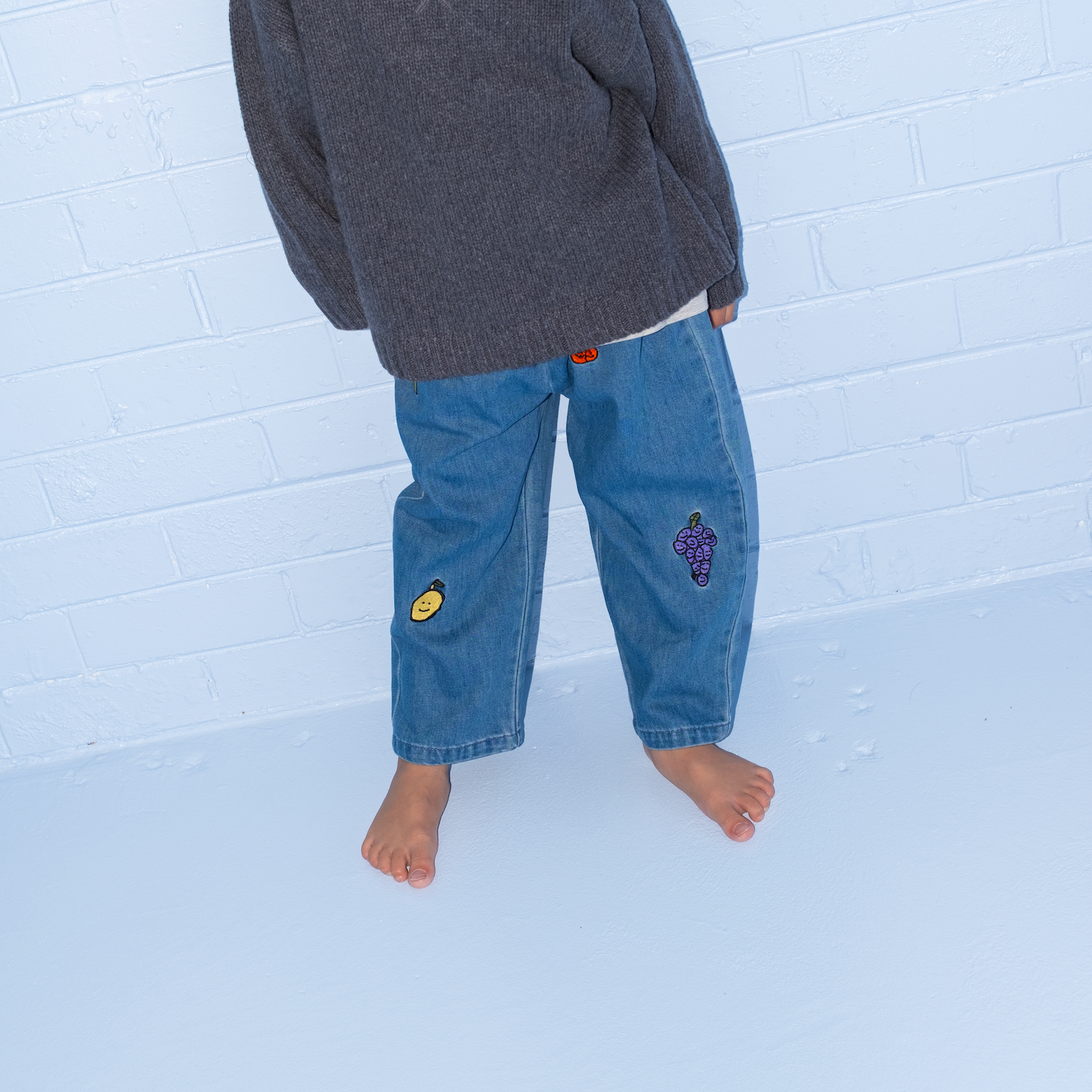 GROWN ORGANIC FRUIT SALAD DENIM PANTS