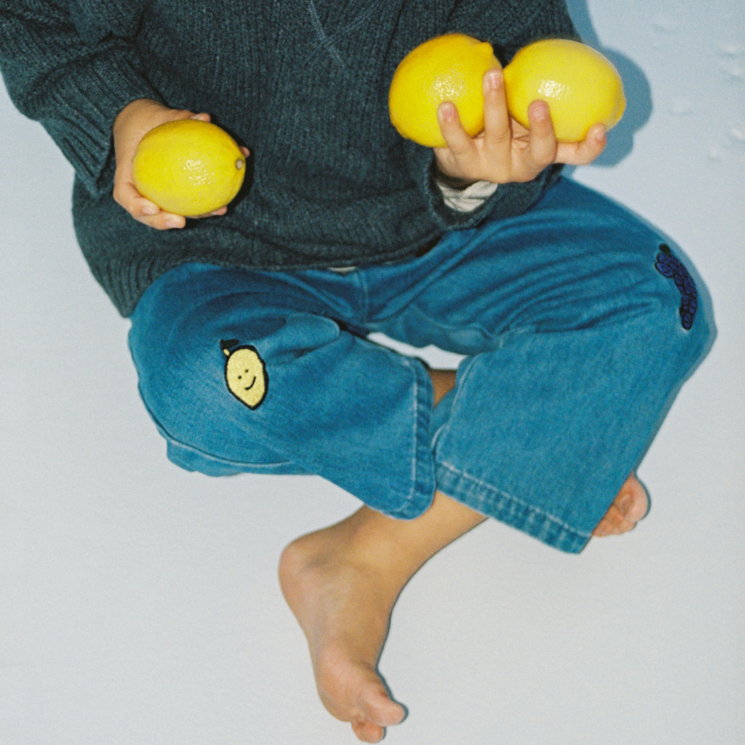 GROWN ORGANIC FRUIT SALAD DENIM PANTS