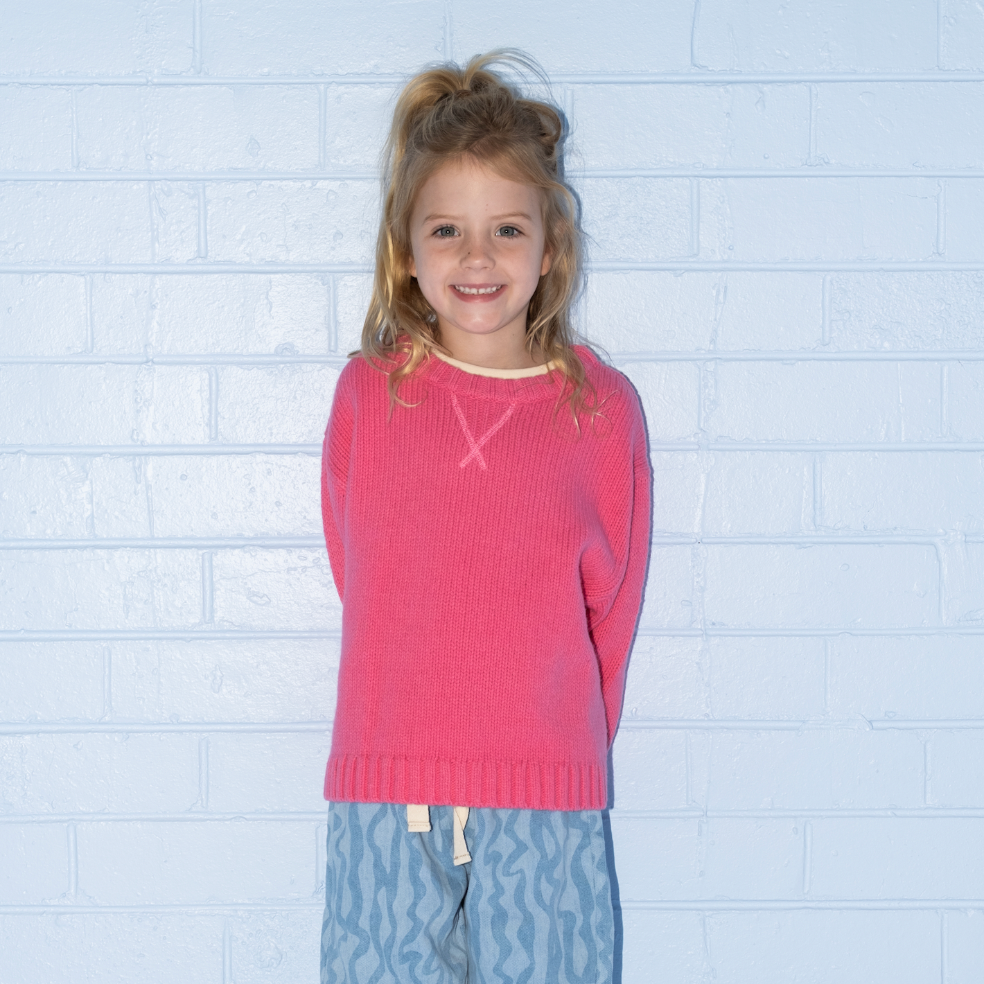 GROWN MERINO BLEND KNIT PULL OVER: RASPBERRY