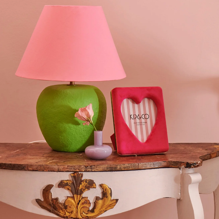 KIP & CO DESERT ROSE HEART VELVET PHOTO FRAME