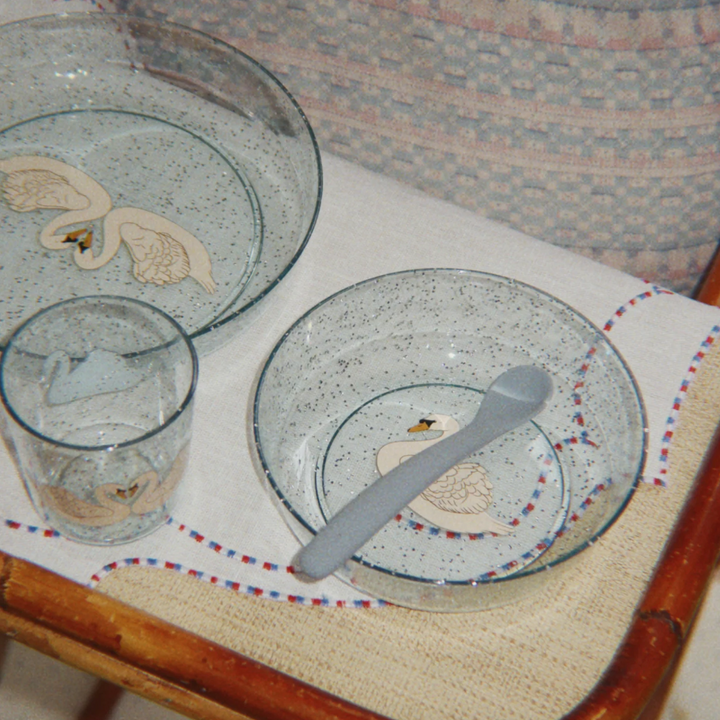 Konges Sløjd Sparkly Dinner Set: Swan Blue