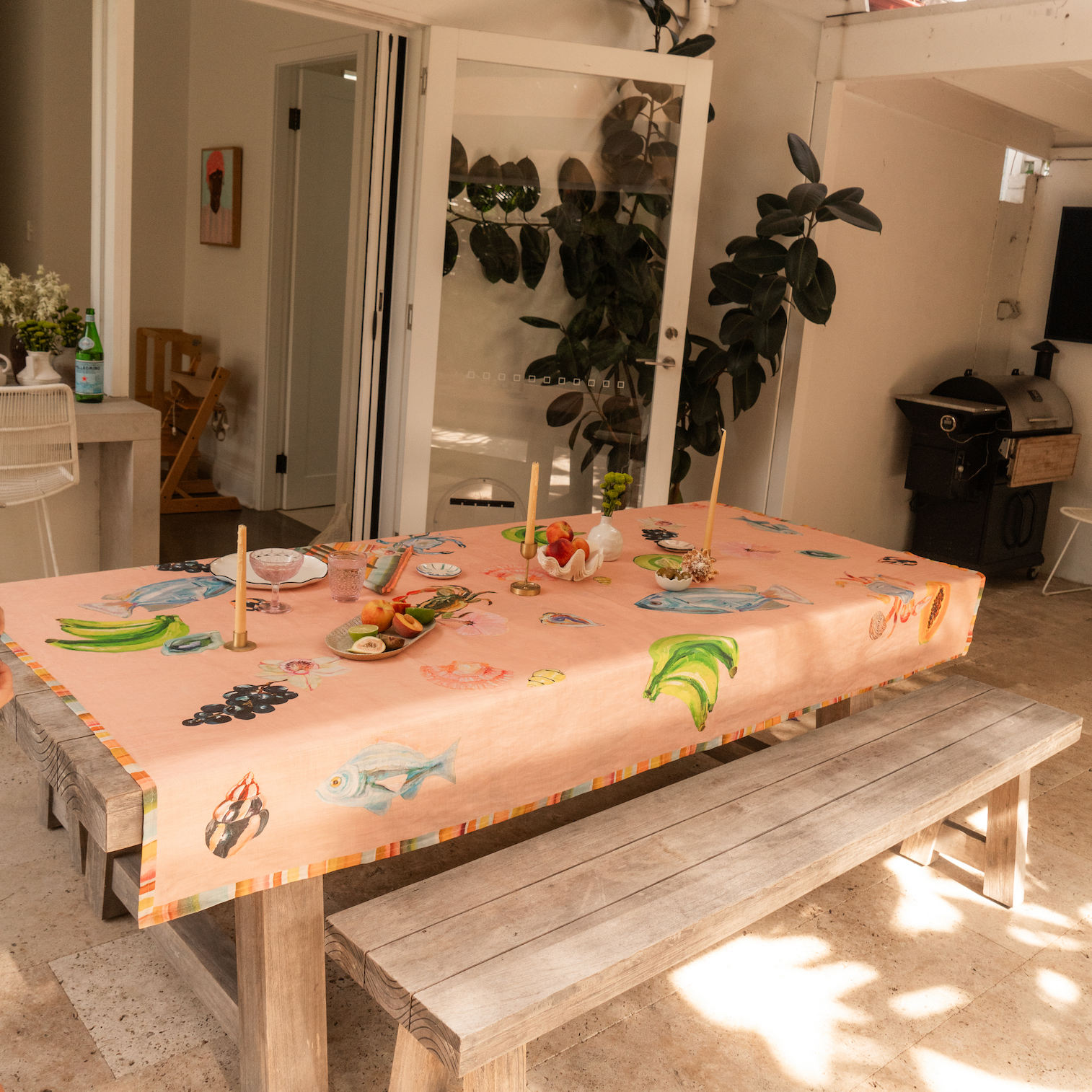 WF X ANNIE EVERINGHAM TABLECLOTH: PASTEL SEA