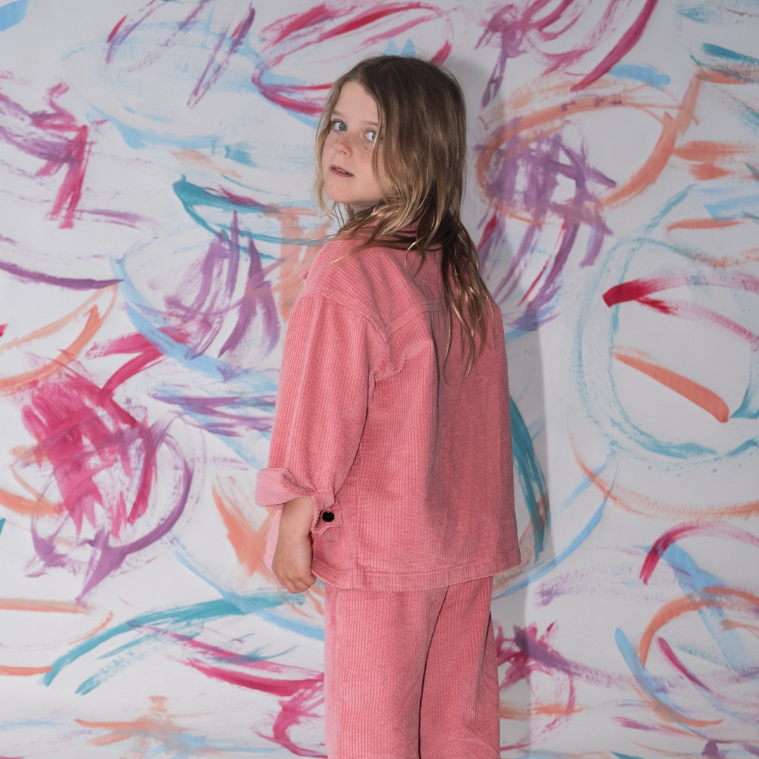 GROWN ORGANIC CORD SHIRT JACKET: SORBET