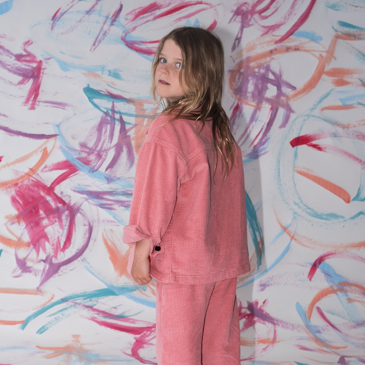 GROWN ORGANIC CORD SHIRT JACKET: SORBET