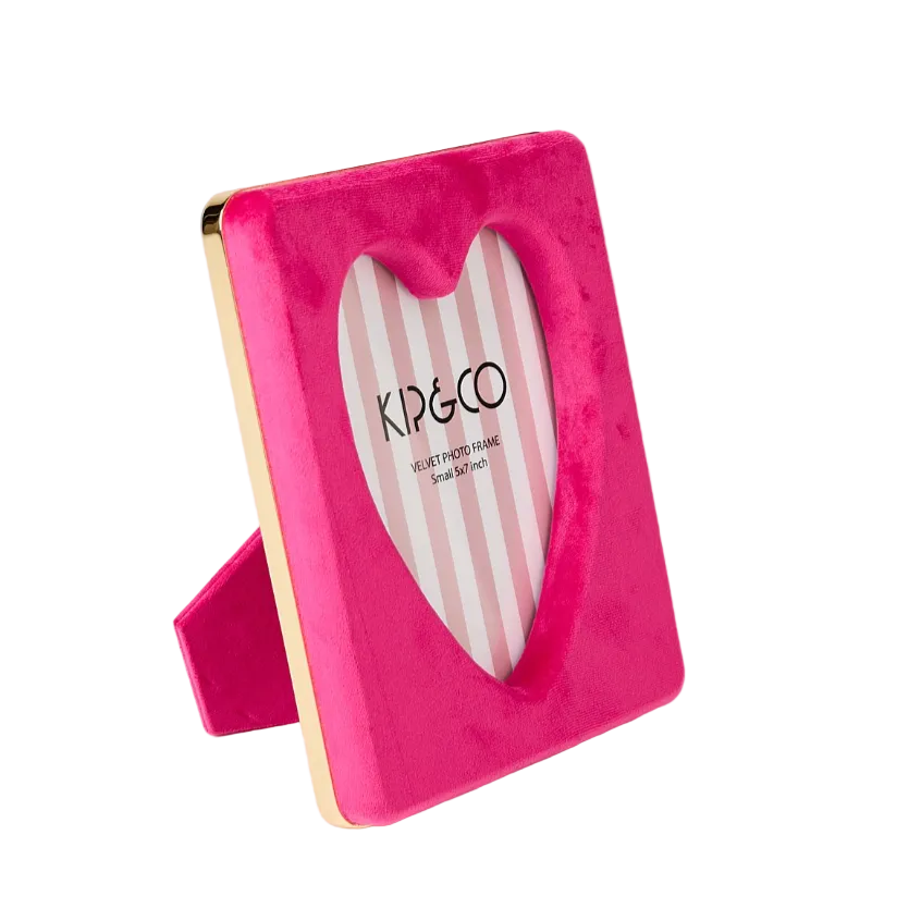 KIP & CO DESERT ROSE HEART VELVET PHOTO FRAME
