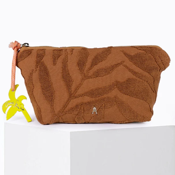 CRAIE STUDIO SABLE II TOWELLING POUCH: FEUILLES FAUVE