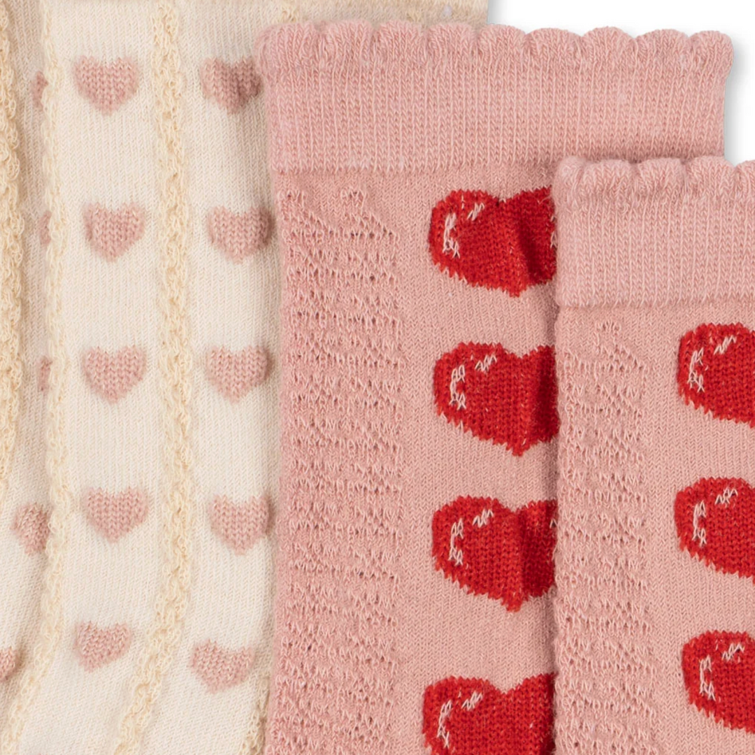 Konges Sløjd 2 Pack Heart Socks Heart Mix - kids jacquard socks
