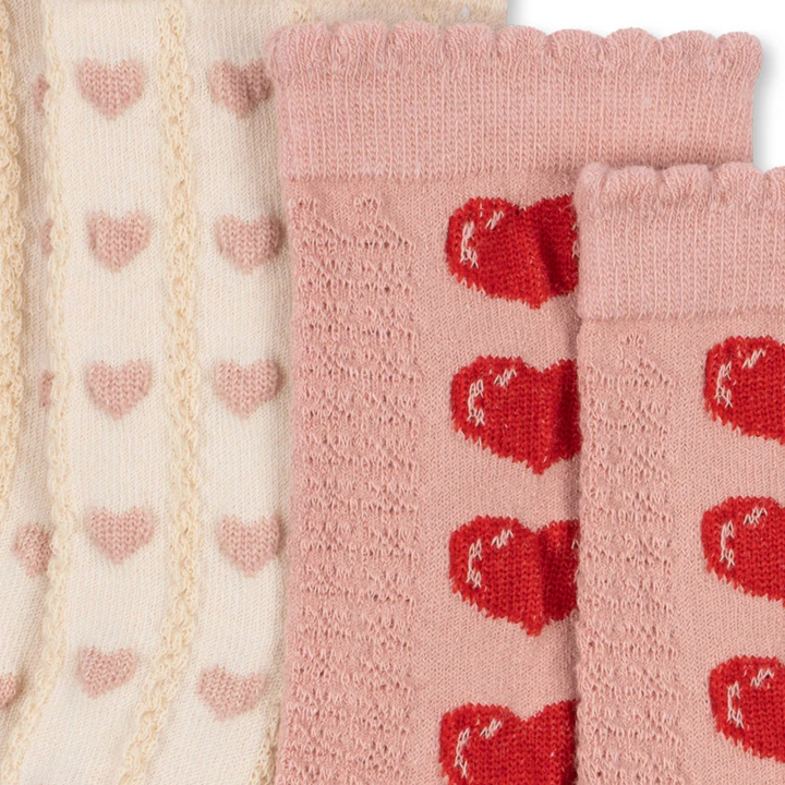 Konges Sløjd 2 Pack Heart Socks Heart Mix - kids jacquard socks