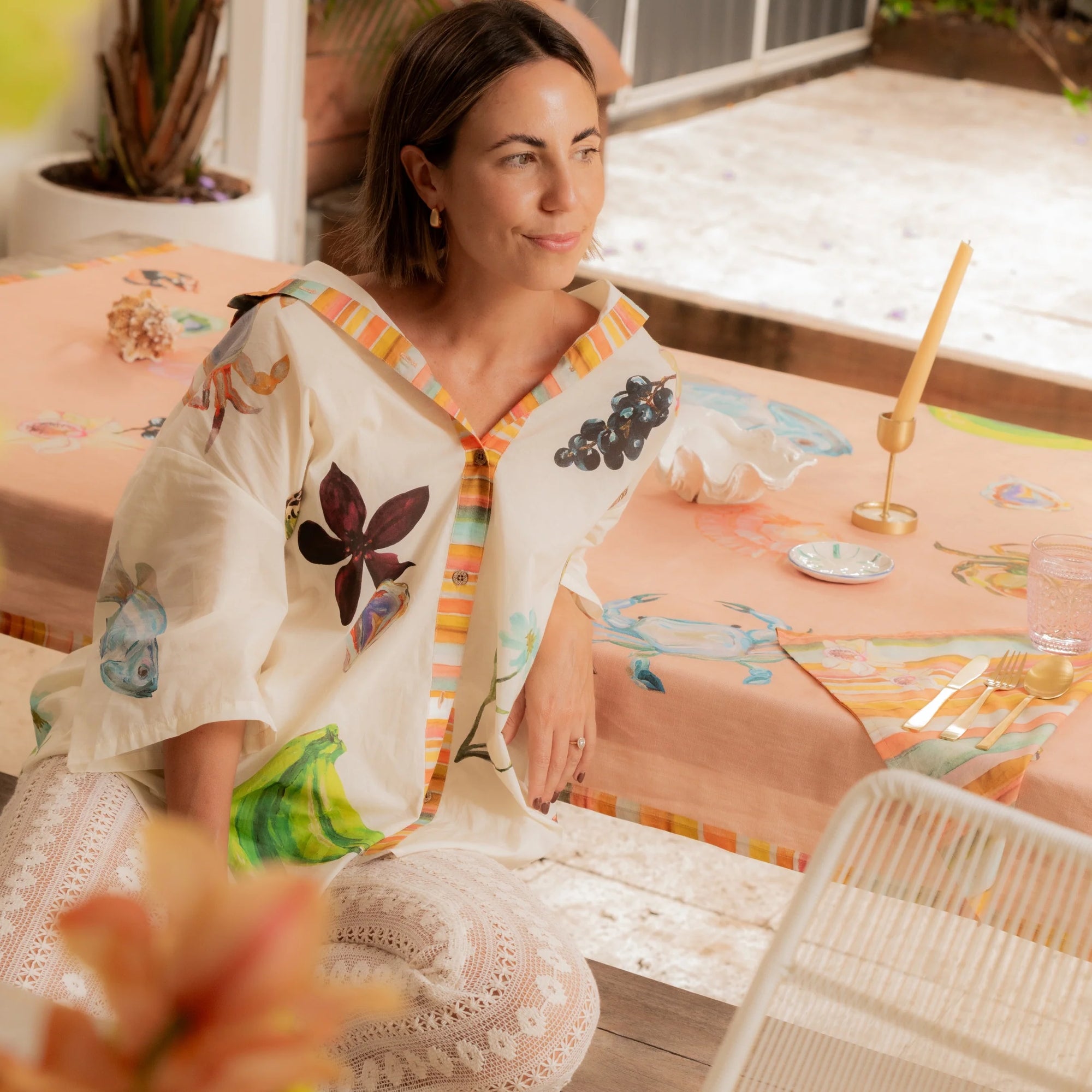 WF X ANNIE EVERINGHAM OVER SWIM SHIRT: SEASIDE