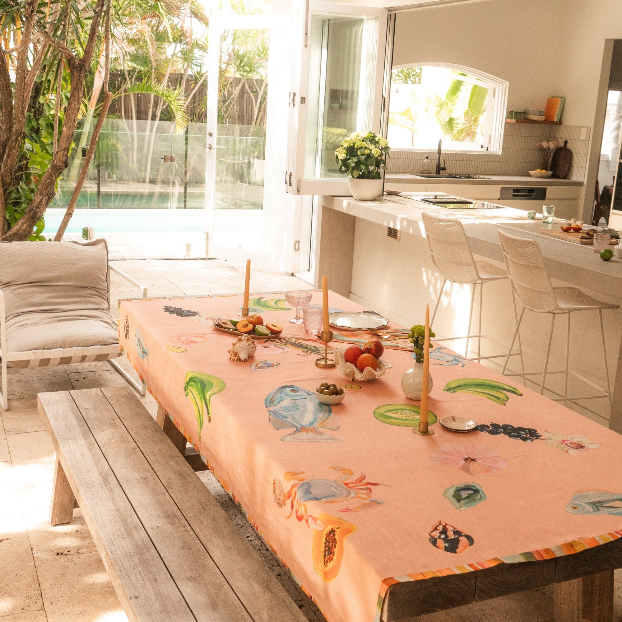 WF X ANNIE EVERINGHAM TABLECLOTH: PASTEL SEA