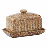 STUDIO CERAMIC BUTTER DISH: COCOA