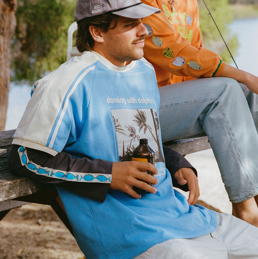 PRE ORDER SPICY DUGONG DANCING WITH DOLPHINS L/S TEE