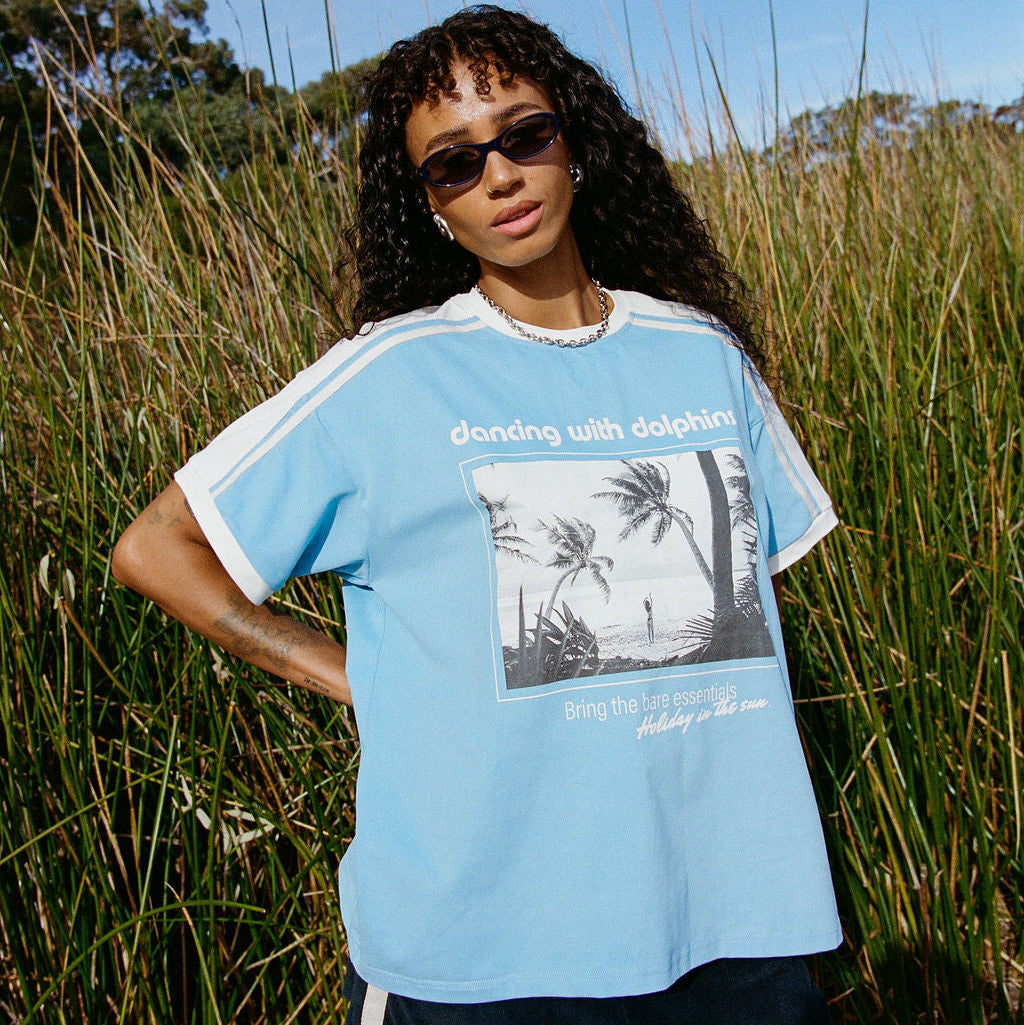 PRE ORDER SPICY DUGONG DANCING WITH DOLPHINS TEE