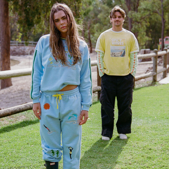 SPICY DUGONG ADULTS BLUE CRUSH TRACKSUIT PANTS