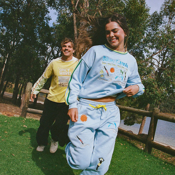 SPICY DUGONG ADULTS BLUE CRUSH TRACKSUIT PANTS