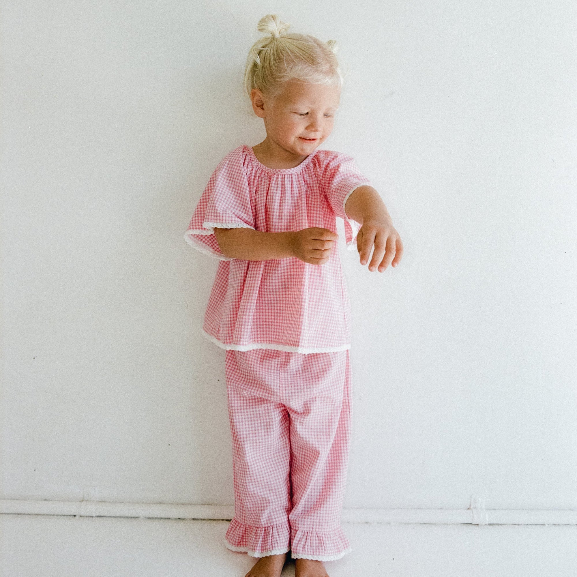 JUNI JNR PENNY BLOUSE: STAWBERRY GINGHAM