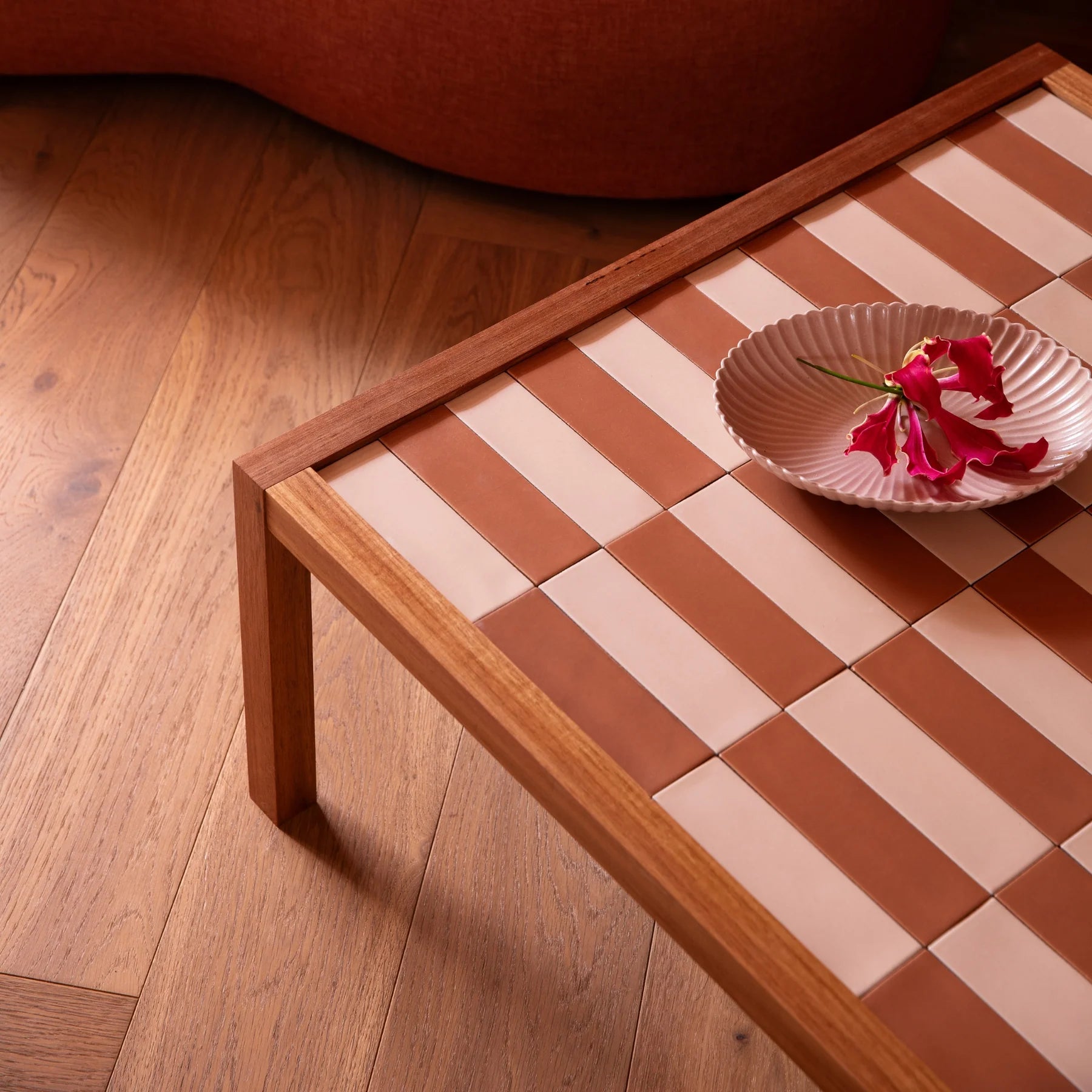 BONNIE AND NEIL TILED COFFEE TABLE: BLUSH TERRACOTTA