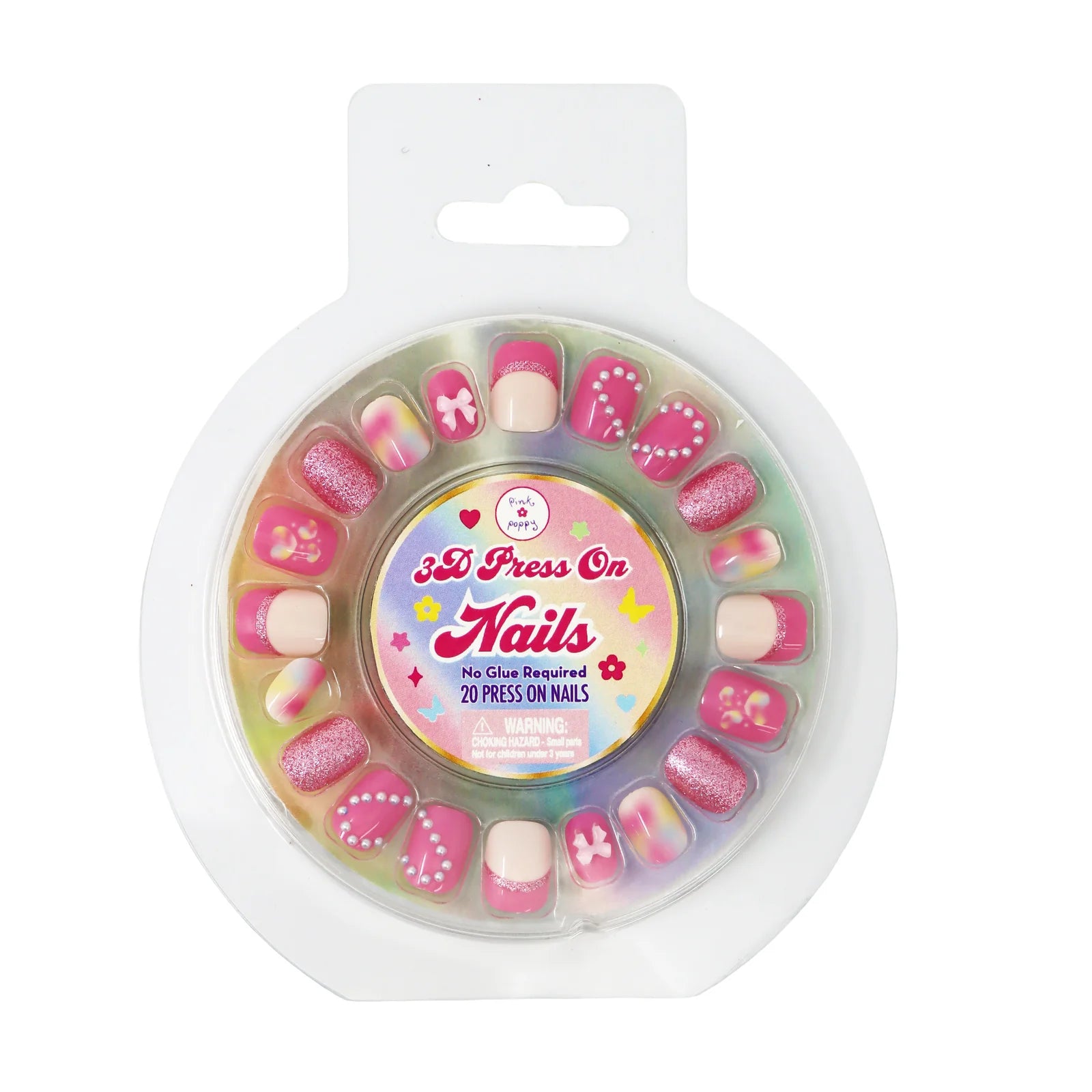 3D LOVE HEART PRESS ON NAILS