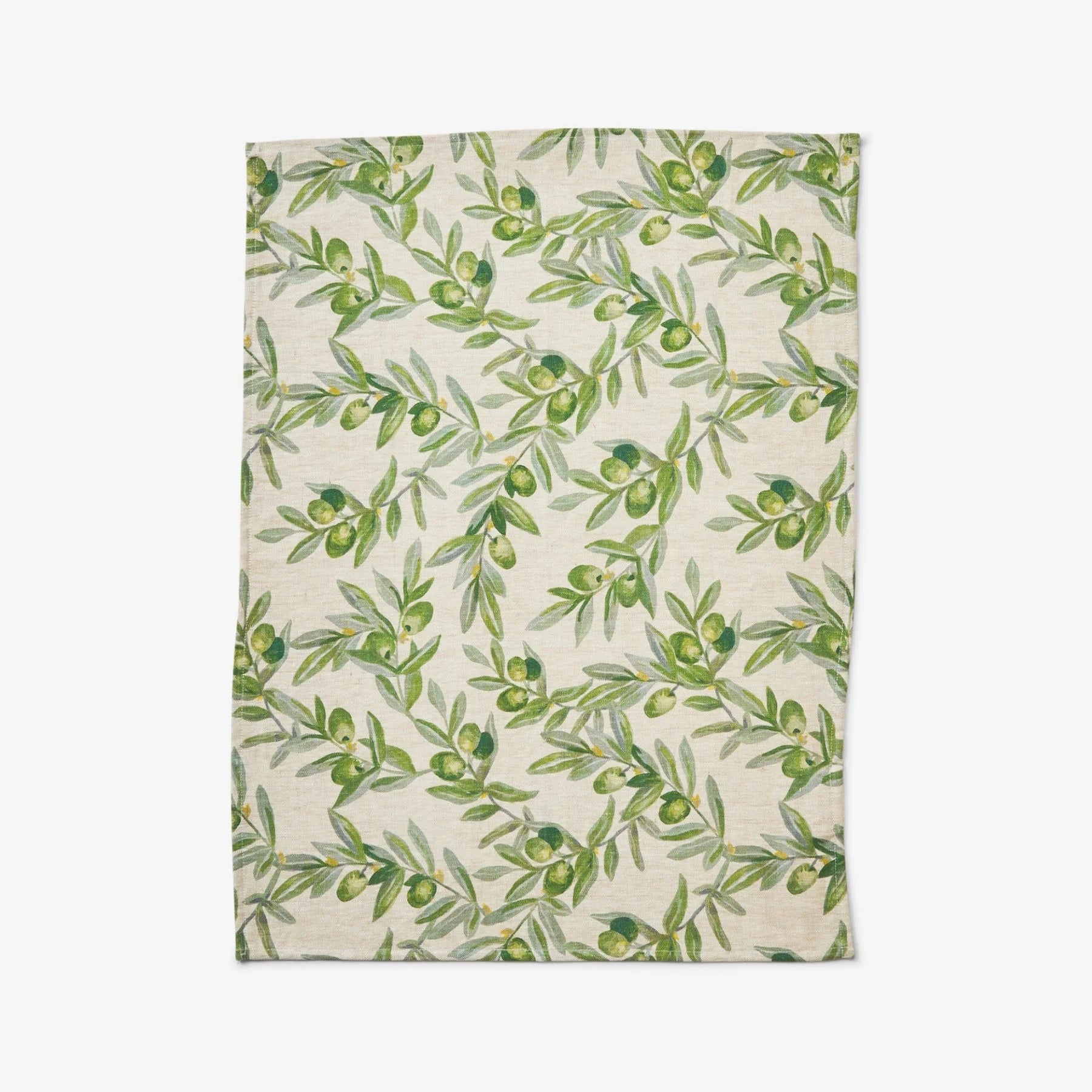 BONNIE AND NEIL LINEN TEA TOWEL: OLIVE GREEN