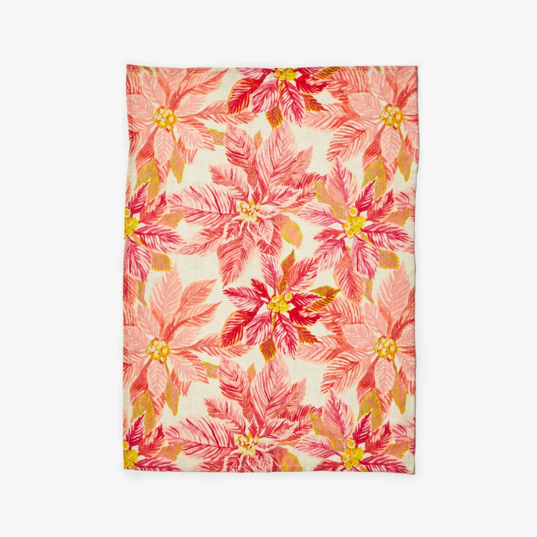 BONNIE AND NEIL POINSETTIA RED TEA TOWEL