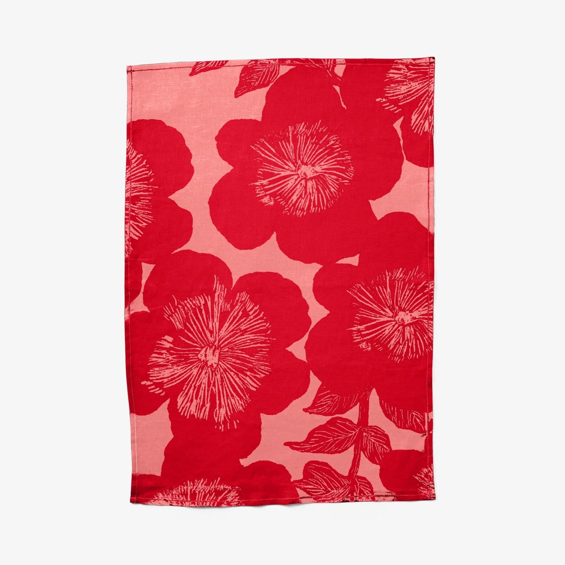 BONNIE AND NEIL LINEN TEA TOWEL: JARDIN PINK
