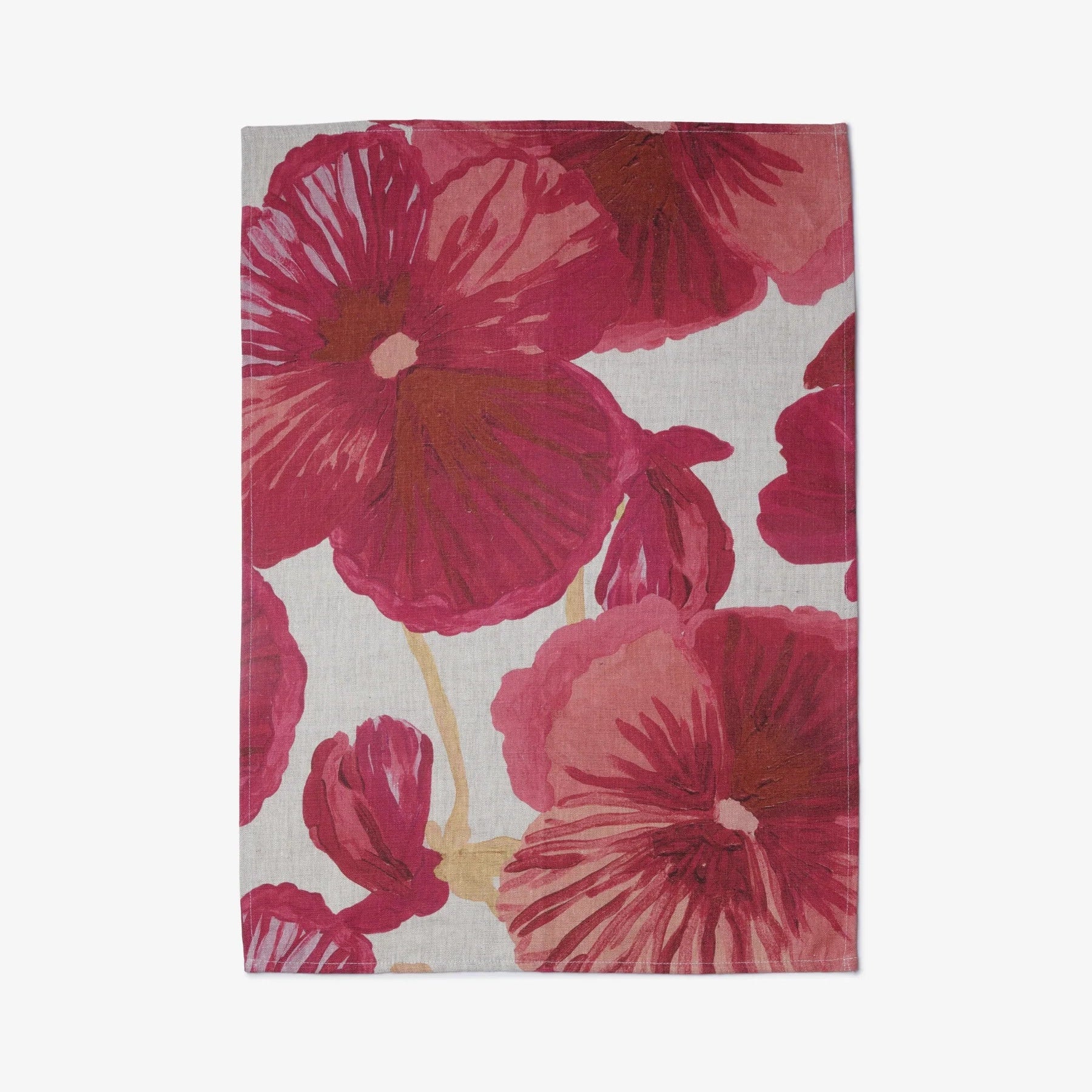 BONNIE AND NEIL WILD PANSY PINK TEA TOWEL
