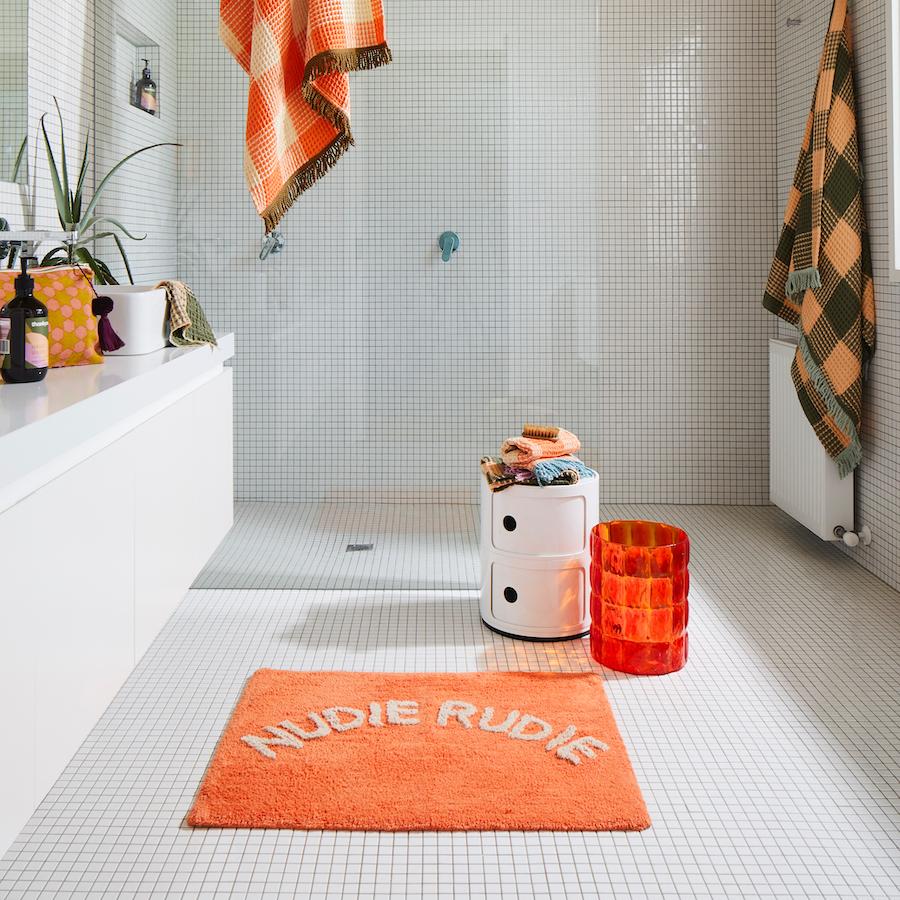 SAGE & CLARE TULA NUDIE BATH MAT: TANGERINE